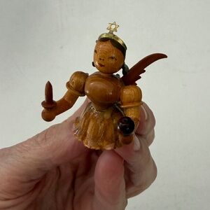 VINTAGE SET WOODEN HANGING ANGEL MUSICIAN